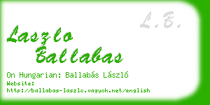 laszlo ballabas business card